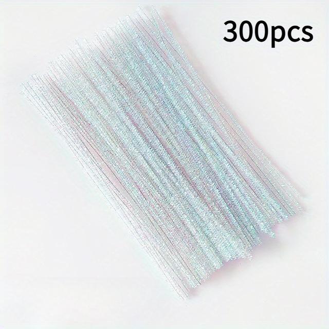 TEMU 300 szt. Błyszczące Metalowe Drutki do Czyszczenia Rur, Kreatywna Paski z Brokatem Pluszowym, Bez Baterii, Idealne do DIY, Dekoracji Świątecznych i Całorocznej Użytku