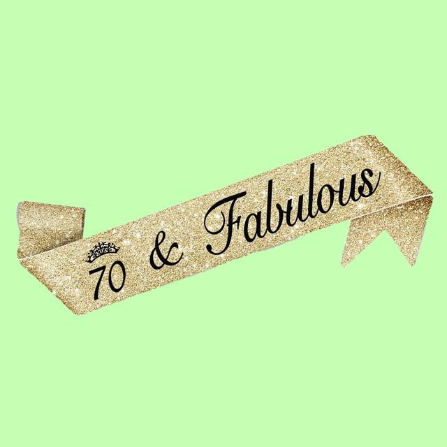 TEMU 1pc 70th Birthday Decorations For Women, Golden Birthday Sash, Gifts For Women Turning 70, Party Photo Booth Props