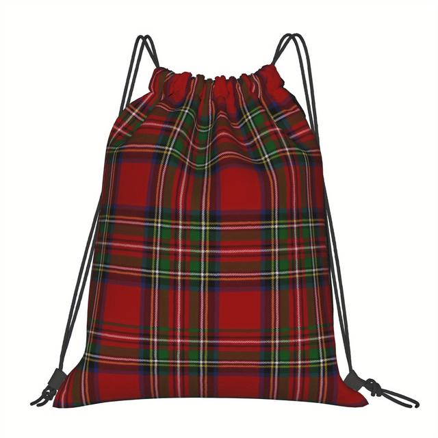 TEMU Bolsas con cordón del clan tartán Royal