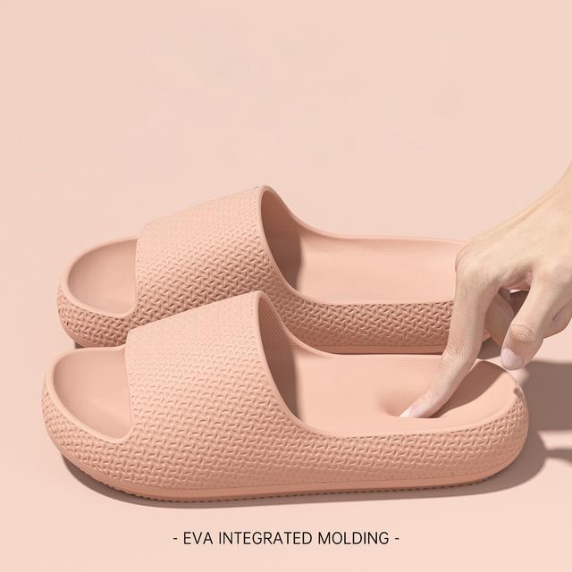 TEMU New Style Women's Summer Slippers, Soft Sole Thick Sole, Couple's Home/bathroom Slippers, Non-slip, Odor-resistant, Breathable, Wear-resistant, For Outdoor Wear, Women Shoes