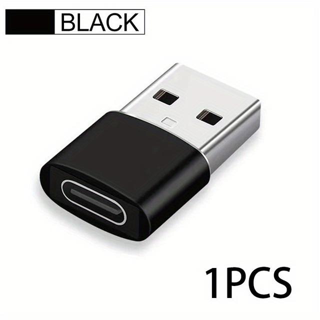 TEMU Usb Male To Usb C Adapter(1/2/4 Pack), Usb To Type C Fast Charging/transfer And Otg Function. For Iphone15 14 13 Plus Pro Max, Ipad 4 Mini 6 Usb Devices(black, )