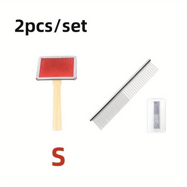 TEMU 2 шт. Нержавіюча Сталь Макраме Гребінець з Бахромою, Професійні Міцні Гребінці для Домашніх Тварин, для Виготовлення В'язального Шнура, Настінних Вішалок, Розчісування Волосся Тварин