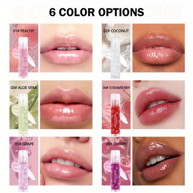 TEMU 6pcs/ Set Fruit Moisturizing Plump Lip Oil Transparent Mirror Lip Gloss Sexy Makeup Lip Care Cosmetics