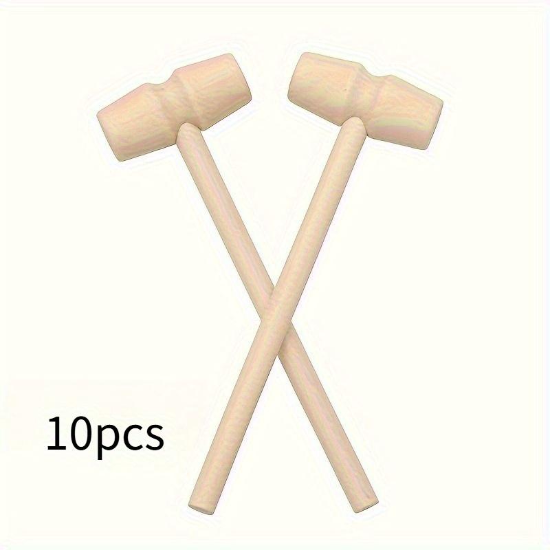 TEMU Mazo de madera con para excavación de tesoros arqueológicos y gemas, opción de 10 piezas, rompecabezas de , mazo de madera de cabeza plana, martillo de madera resistente a caídas