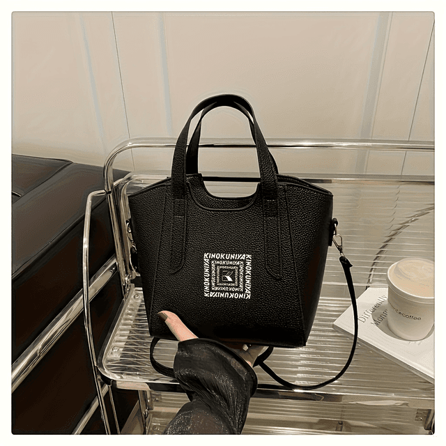 TEMU 【大容量】レディース フェイクレザー トートバッグ - 多機能コンパートメント＆整理ポケット付き - 高品質 軽量 バッグ 必需品 通勤 通勤 ワーク - おしゃれなホワイト＆ブラック ハンドバッグ 広々とした内装