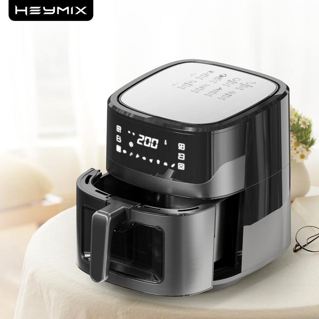 TEMU Air Fryer, Large Air Fryer Stainless With Frying Pot, 6.5l Airfryer Cooking, Multi-food Meal Oiless Cooker With Lcd , Temp 80-200