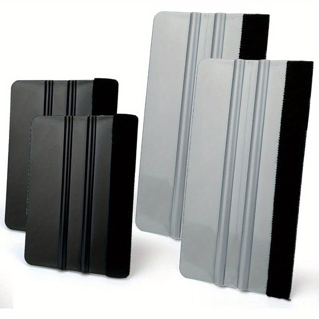 TEMU Plastic Felt Squeegee, 2 Size 8x15cm And 7x10cm Vinyl Film Window Tint Film Wallpaper Sticker Applicator Smoothing Tool 4 Pack
