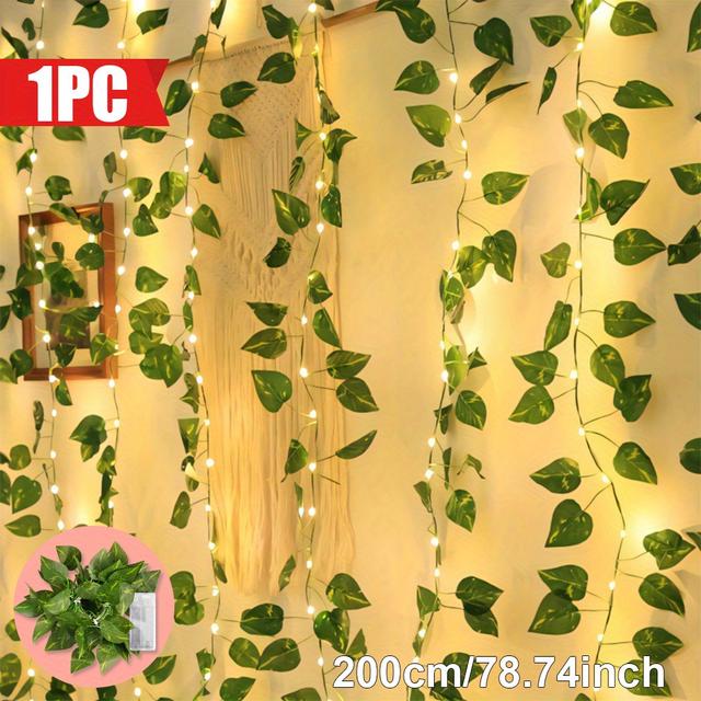 TEMU 1pc, 20 Led Fairy Lights, Simulated Vine Light String, Battery Powered - Batteries Not Included, Suitable For Bedroom, Garden, Party, Wedding Wall Decoration