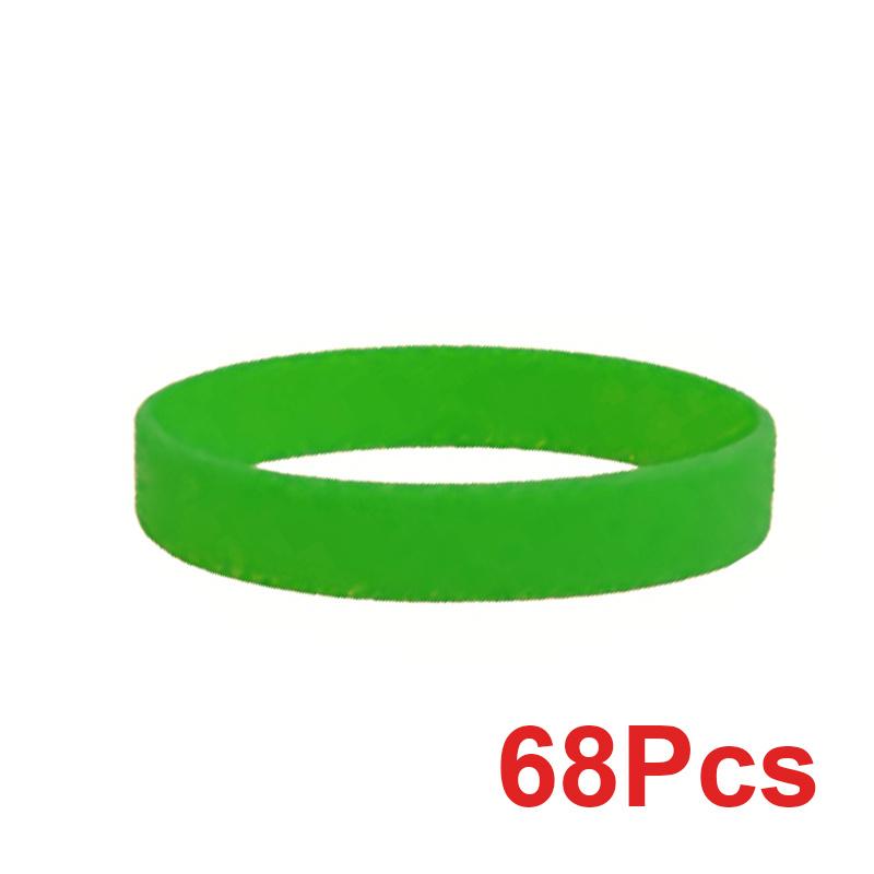 TEMU 68pcs Customizable Silicone Sports Bracelets Multiple Colors Personalized Text Engraving Perfect For Casual Attire Ideal For Weddings, Corporate Events, And Creative Promotional Gifts