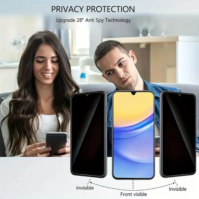 TEMU 4 Privacy Tempered Glass, Suitable For Galaxy A56 A55 A54 A53 A52 A51 A36 A35 A34 A26 A25 A24 A16 A15 A06 A05