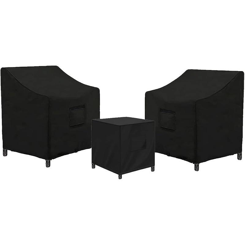 TEMU Three-piece Outdoor Chair Of 210d Oxford Fabric, Against Dust, Water, And Sunlight.