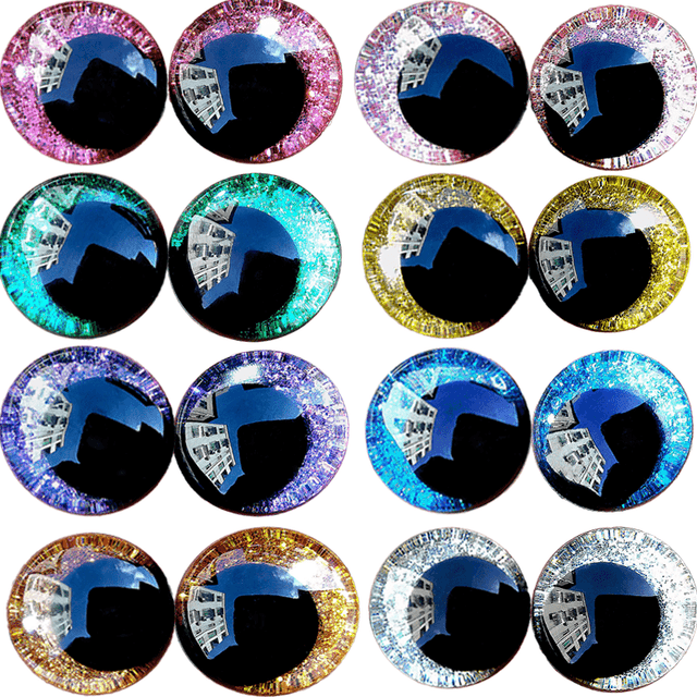 TEMU Zestaw 16 trójwymiarowych, miękkich zabawek z okrągłymi oczami - bezpieczne oczka z perforacjami (wyjątkowy wzór tęczówki) - idealne do rękodzieła, wykorzystywane do tworzenia pluszaków