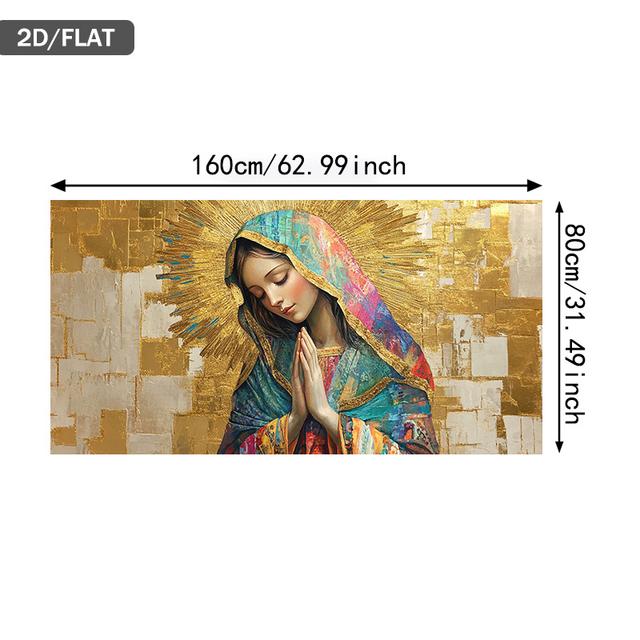 TEMU 1 unidade de Pintura Religiosa Moderna sem Moldura - Virgem Rezando com Auréola - "Cuadro" Espanhol, Tela para , Sem Moldura, 2D