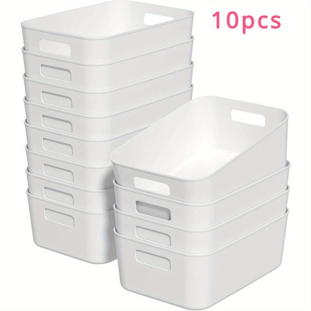 TEMU Set Of 10 Multipurpose Organizers - Office Supply Storage, Makeup, Snacks And More - Durable Plastic Organizers For Kitchens, Bathrooms And Dorms