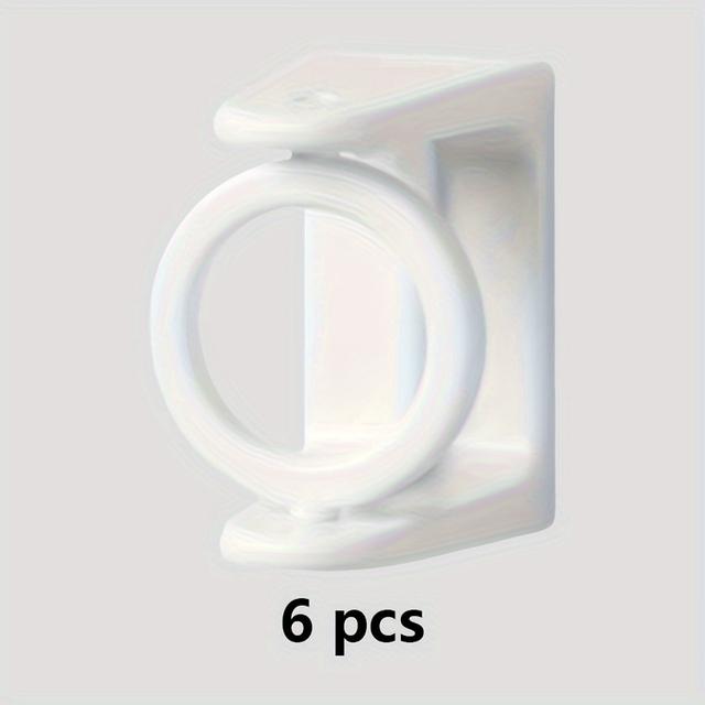 TEMU 61 Pack Plastic Curtain Rod Bracket, 360 ° Rotating Self Adhesive Installation, , Suitable For Tension Drying, Curtains, Shelves, Suitable For School Dormitory And Home Use