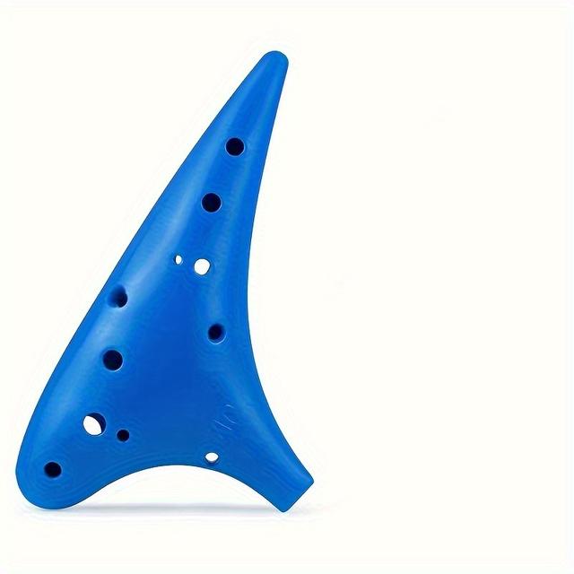 TEMU A C Major 12-hole Ceramic Ocarina, Resin Plastic Whistle, Polished Finish, In Colors (yellow, Blue, Pink, Orange, Green) - Instrument (box Not Included)