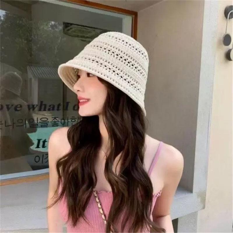 TEMU 1pcs2025 New Summer Women's Hollowed-out Hat, Breathable Thin Fashion, Suitable For Shoppingtravelout