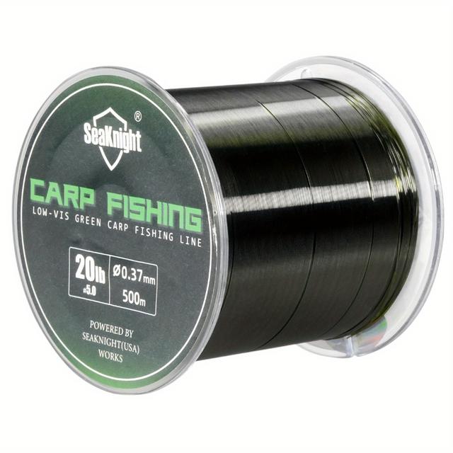 TEMU Seaknight Super Strong Carp Fishing Line 0.26mm-0.40mm -11.34kg Monofilament Nylon, 500m/547yds Dark Green Low-, Strengths For Freshwater & Saltwater Carp Fishing