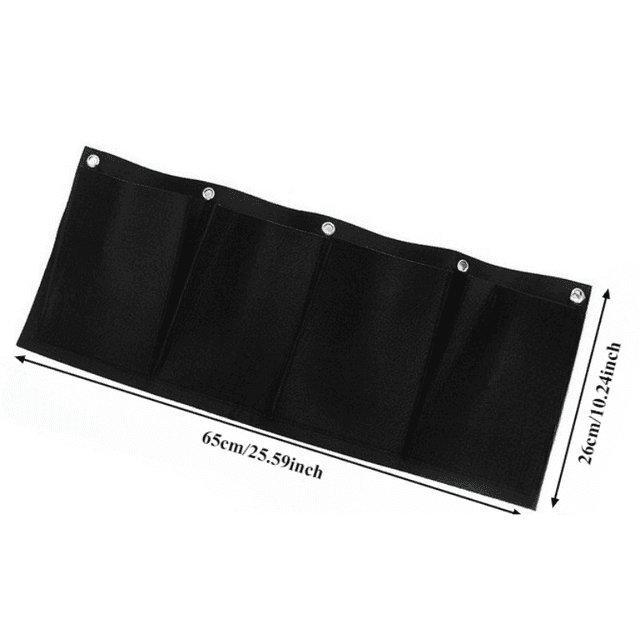 TEMU Black Felt Plant Grow Bag, Wall-mounted Flower Growing Bag - Non-woven Fabric Wall Felt Planting Bag