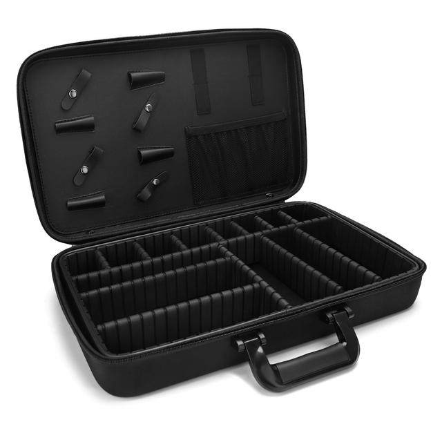 TEMU Étui de Coiffeur Noir pour Tondeuse, Sac à Outils de Coiffure, Boîte à Outils avec Poignée Portable