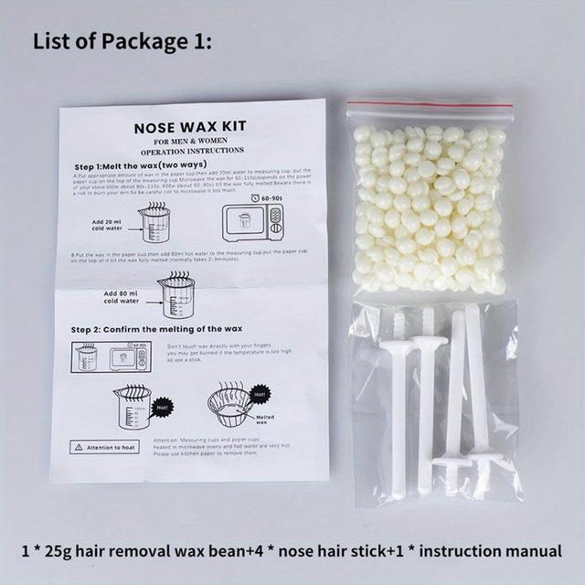 TEMU 1 Set, Portable Nose Wax Kit Nail Waxing Hair Removal Wax Kit Nail Wax Cleaning Nose Clipper Beauty For Men And Women