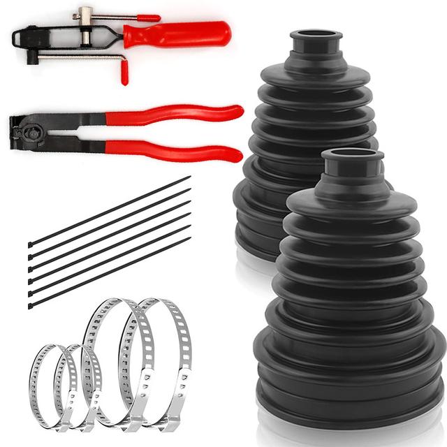 TEMU Kit de cubierta de rótula de cojinete, alicates de corte, juego de herramientas de extracción de rótula + 6 de presión negras + cubierta antipolvo de rótula universal, adecuado para automóviles.