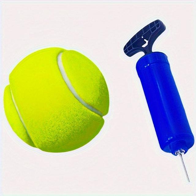 TEMU 2 piezas de juguetes para mascotas, bolas de tenis grandes con bomba, bolas de tenis elásticas resistentes a masticar para limpiar los dientes de las mascotas, sin batería