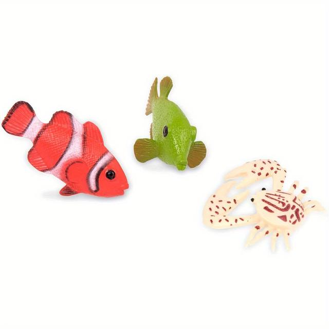 TEMU Terra By Toy & Crabs 60 In 12 Realistic Designs Animals In Storage Tube Realistic Figurines For Sensory Bin World 3 Years +
