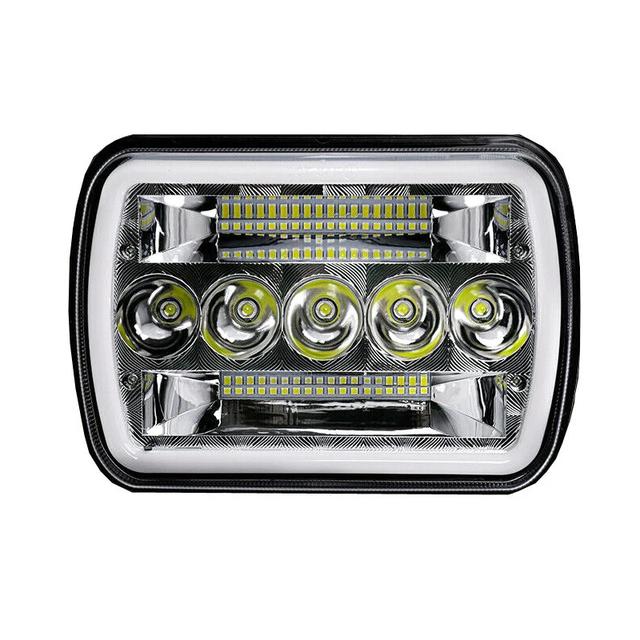 TEMU cuadrado con DRL ámbar de 5 x 7 pulgadas y 6 x 7 pulgadas, conjunto de cuadrado automotriz de 6000K para Jeep XJ