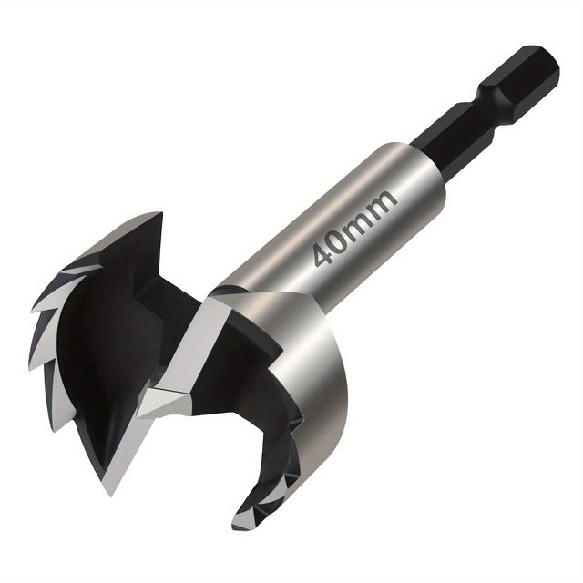 TEMU 1pc 6-40mm Woodworking Tools Hinge Boring Drill Bits 1/ 4"(6.) Hex Shank High Carbon Steel Cutter
