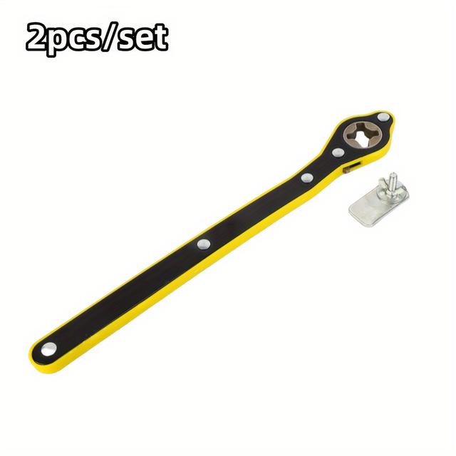 TEMU Zestaw 2 kluczy do kół z długim trzpieniem i grzechotką, wykonany ze stali wysokowęglowej dla łatwej wymiany opon