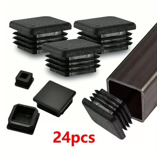 TEMU 24pcs Square Tube End Plastic Plugs, 4cm X 4cm Square Tubing Plug, Tube End Capstubing Post End Suitable For Square Tube Square Plastic Plug, Tubing Post End Square Tubing