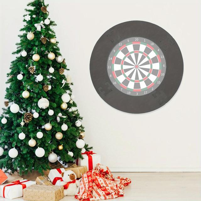 TEMU Durable Pu Foam Dartboard Protector Ring - Standard Size Dart Guard, Wall-safe & Damage-preventing Accessory For Dartboards, Black