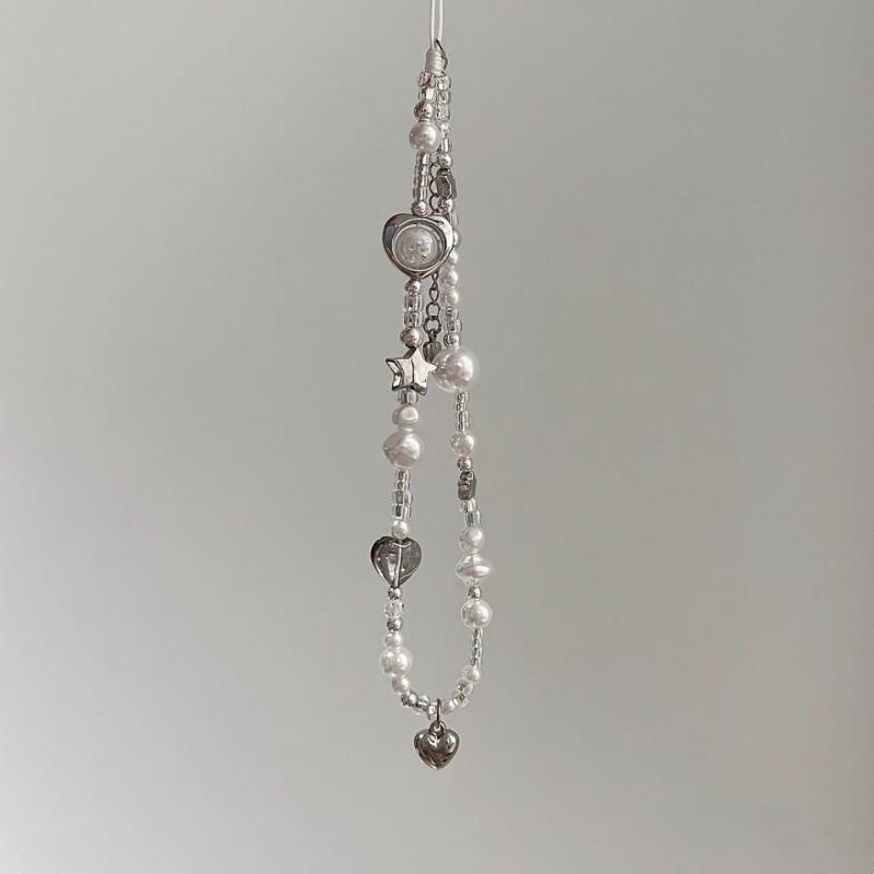 TEMU 1pc Ins Silvery Phone Ccd Pendant Diy Keychain
