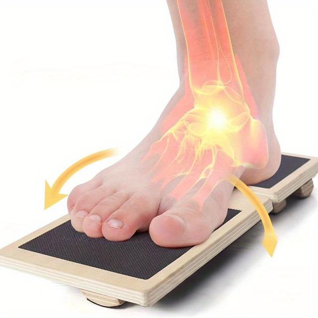 TEMU 足首強化トレーニングボード、足ストレッチャー、木製、姿勢矯正器、足首安定器、バレエ