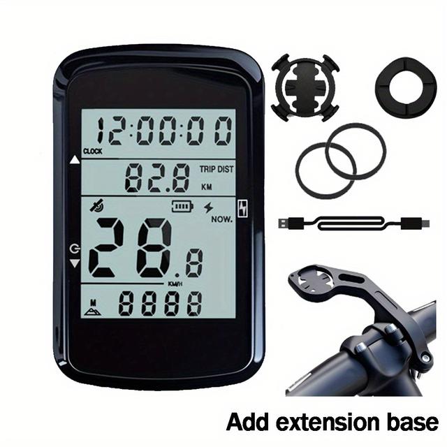 TEMU Gps 5-star Positioning Wireless Cycle Computer With Large Backlit Display For Mountain And Road Bikes