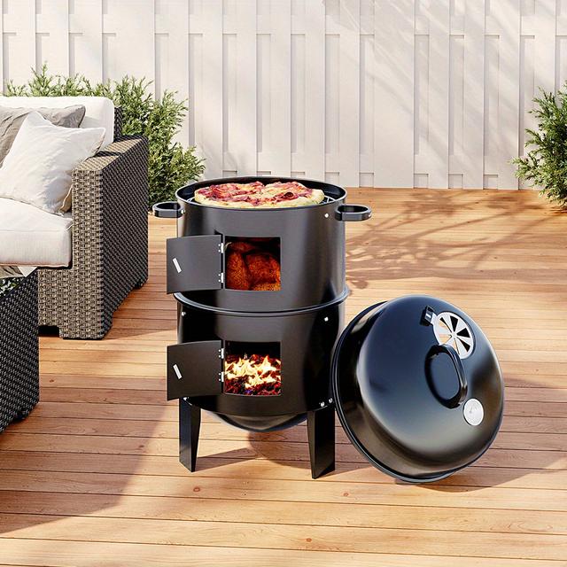 TEMU 1pc *84cm Diameter 37cm Smoke Oven Grill Suitable For Dinner Outdoor Bbq