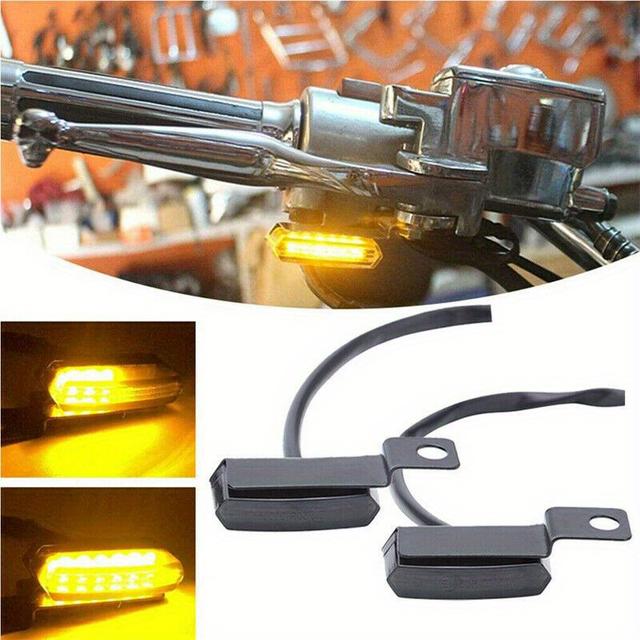TEMU Motorcycle Turn Handlebar Light For For For 1200 883 2pcs Led Amber Indicator Marker Lamp Replace