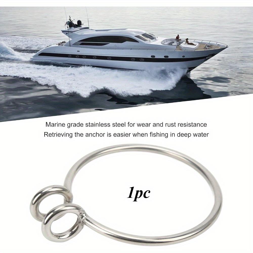 TEMU 1pc, 8mm Welded Anchor Recovery Ring, Marine Anchor Recovery, Ring Anchor Recovery System, Polished Stainless Steel, Heavy-duty Marine Yacht Anchor Recovery System