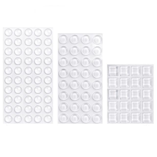 TEMU Transparent Adhesive Pads For Cupboard Doors, Furniture, And Glass Tables, In 3 Sizes And Totaling 102pcs