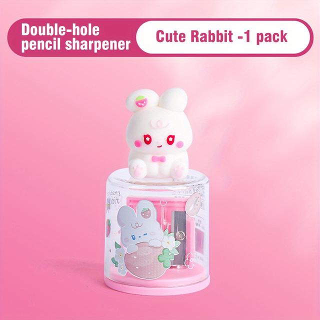 TEMU Mini Multifunctional Double-hole Cute Cartoon Portable Manual Pencil Sharpener Gift