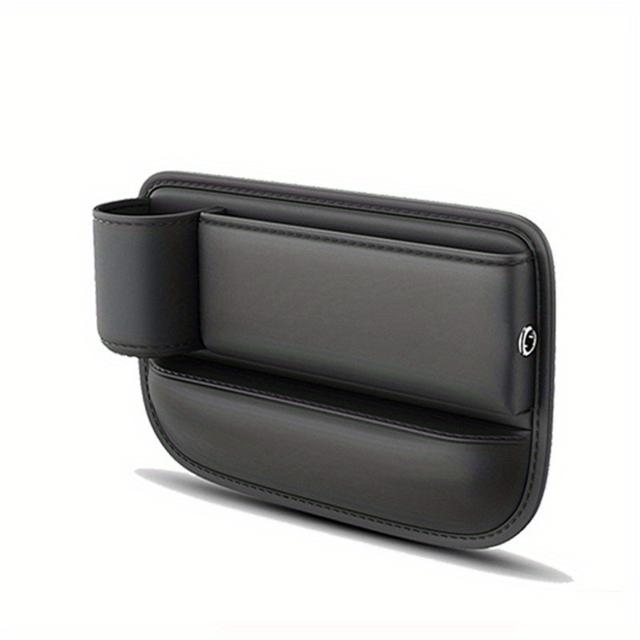 TEMU Car Seat Filler Organizer With Cup Holder, Leather Car Side Seat Storage Box, Multifunction Car Interior Storage Organizer For Phones Keys Glasses Cards, Black