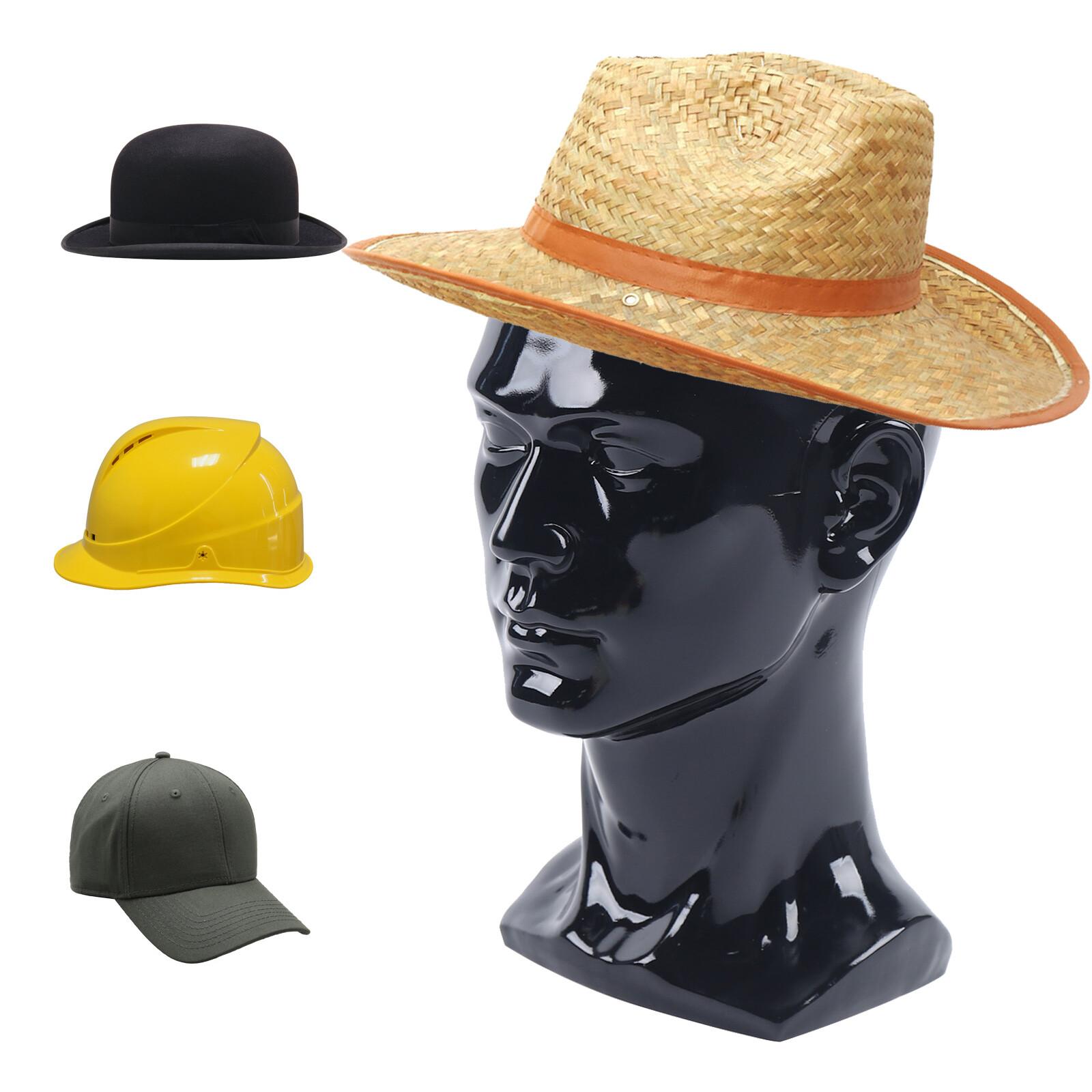 TEMU Lightweight Black Pvc Mannequin Head With A Of 50cm, Standing 11.8 Inches Tall, Suitable For Displaying Hats And Turbans, Ideal For Fashion Showcases