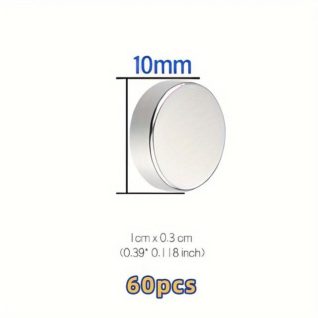 TEMU 10x3mm 8x3mm 6x3mm Round Magnetic Sheets - 3 Sizes Of Round Magnets In Different Sizes, Magnets Suitable For Refrigerator, Office, Whiteboard And Dry Erase Board, 3mm Thick Magnets