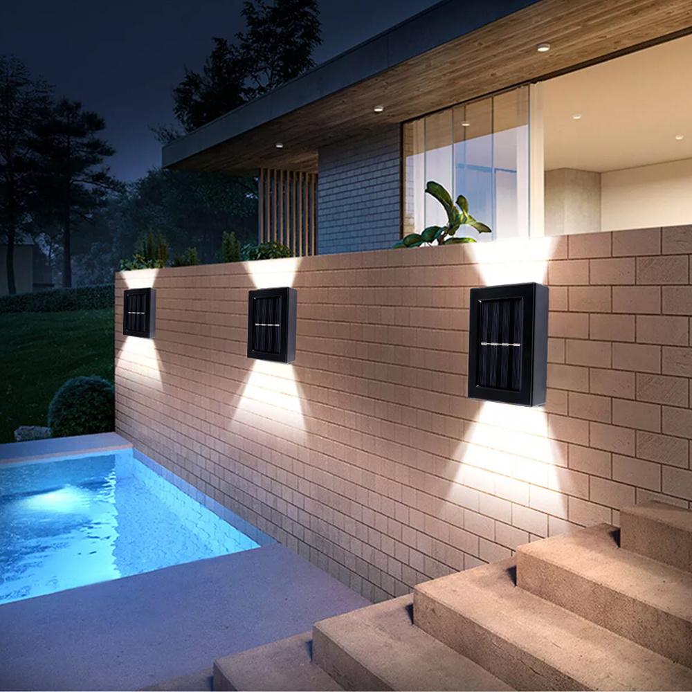 TEMU 2 Packs 2led Solar Fence Lights, Solar Deck Lights, Solar Wall Lights, Solar Wall-mounted Lights, 2 Led Fence Deck Garage Patio Ladder Perfect Decorate Lighting Warm White/white