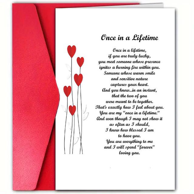 TEMU 12 Sets (6 Cards+6 Red Envelopes) 's Day Card With Envelope-suitable For Husband, Wife, Girlfriend, Boyfriend| And Passion