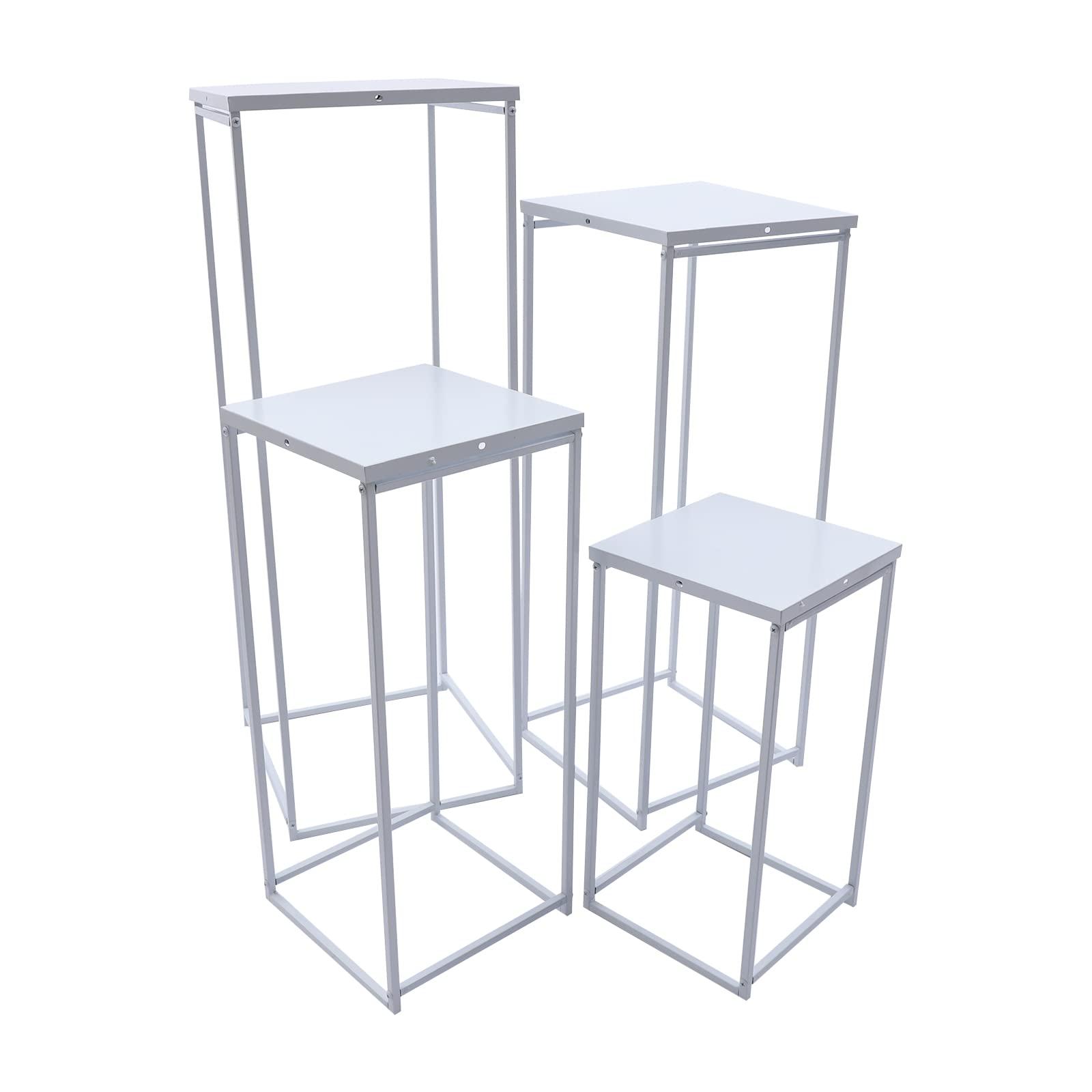 TEMU Aromahome 4pcs Set Of White Vases For Weddings, Including A Wedding Arch And Metal Flower Stands, Perfect For White Wedding And Party Decorations