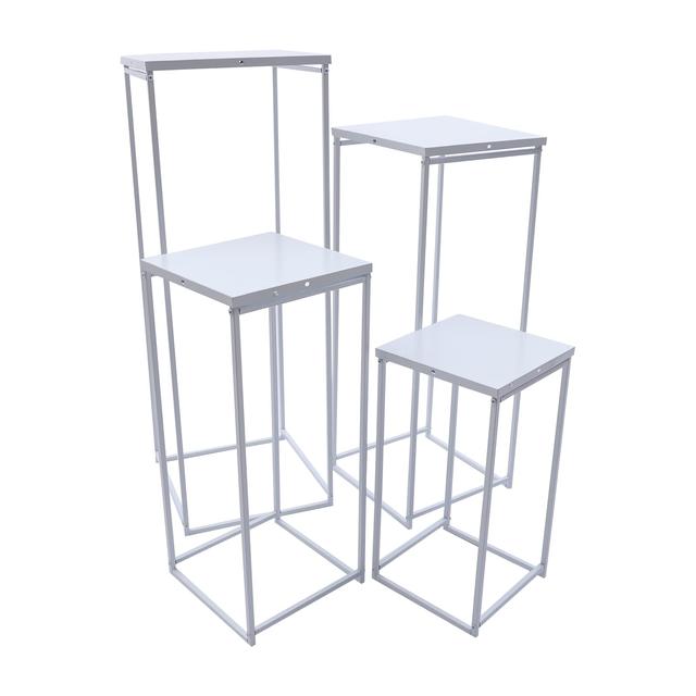 TEMU Aromahome 4pcs Set Of White Vases For Weddings, Including A Wedding Arch And Metal Flower Stands, Perfect For White Wedding And Party Decorations