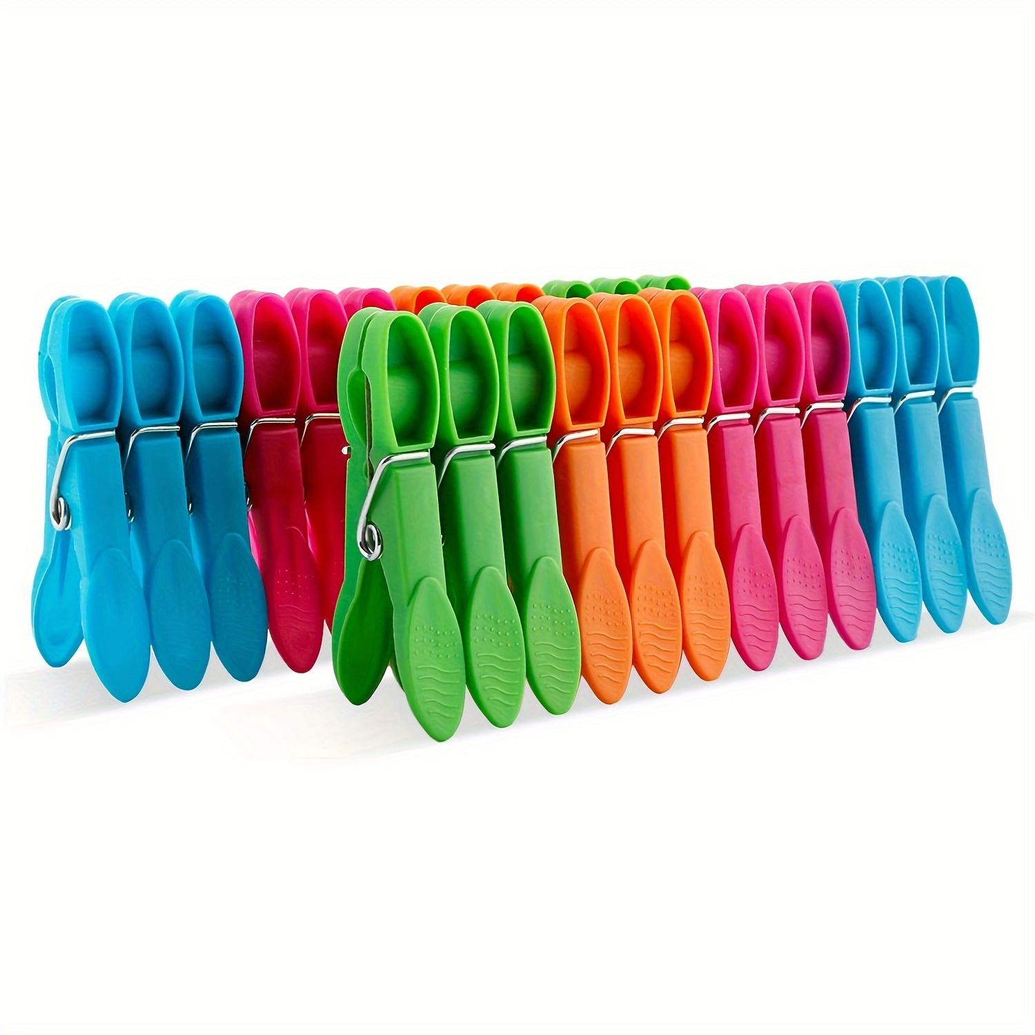 TEMU 48pcs/24pcs Of Clothespins, Plastic Stable Clothespins, Colorful Clothespins, Clothespins, Sock Clips, Beach Towel Clips, Clothespins, Clothes Pins