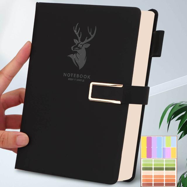 TEMU 4pcs A5 Faux Leather Notebook Set, With Bookmark, Hardcover, Magnetic Closure, Waterproof - Perfect For Business Meetings And University Calendar And Personal Planning Supplies/planner